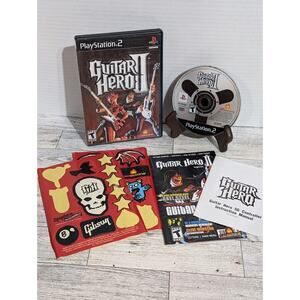 Guitar Hero II (PlayStation 2 PS2) Black Label CIB COMPLETE & TESTED W/ Stickers